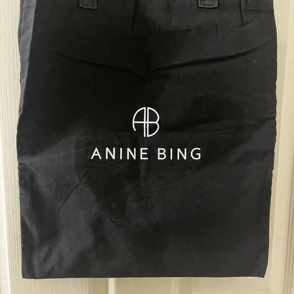 Anine Bing Black Remy Canvas Logo Tote Bag - Picture 4 of 10